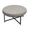 Flash Furniture Ashton 34 Round Cotton Linen Tufted Ottoman with Metal Frame, Gray Cotton Linen/Black Frame WX-TY-104-GRY-LN-BLK-GG - alternate 9